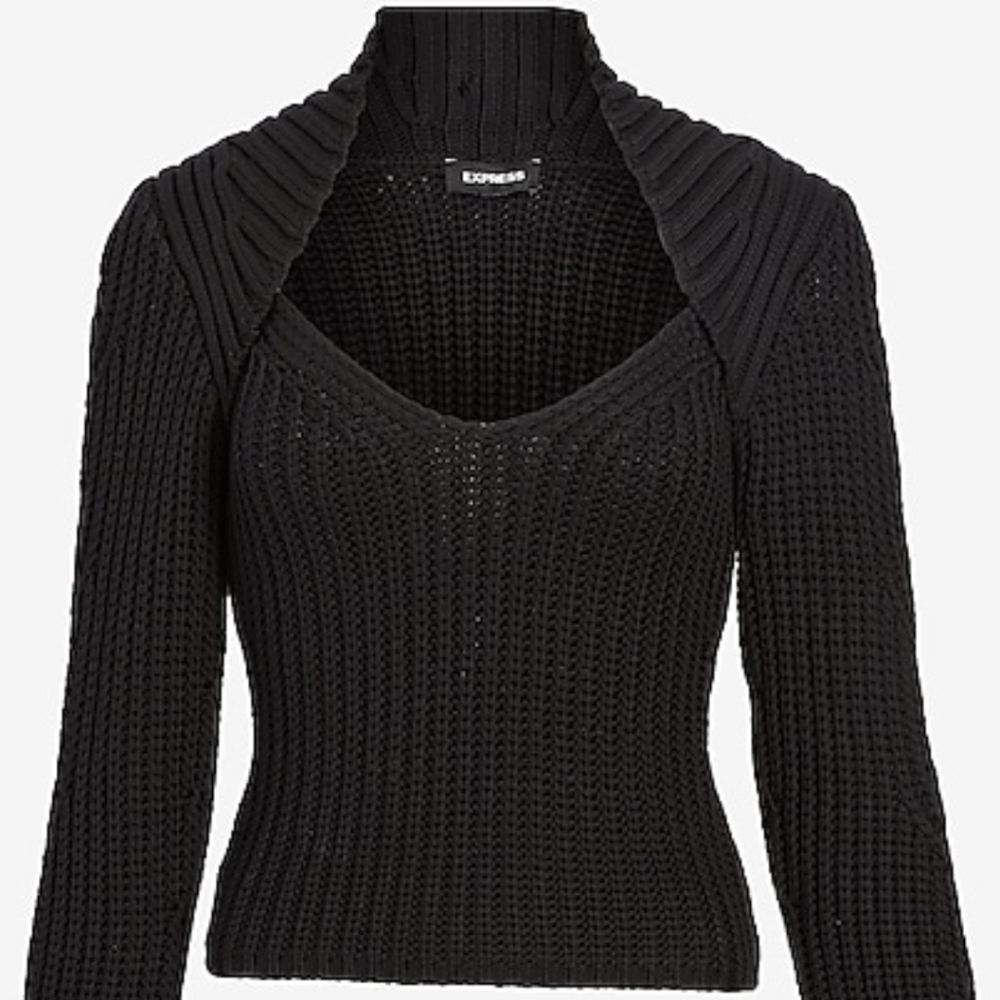Express Ribbed Long Sleeve VNeck Sweater SZ M